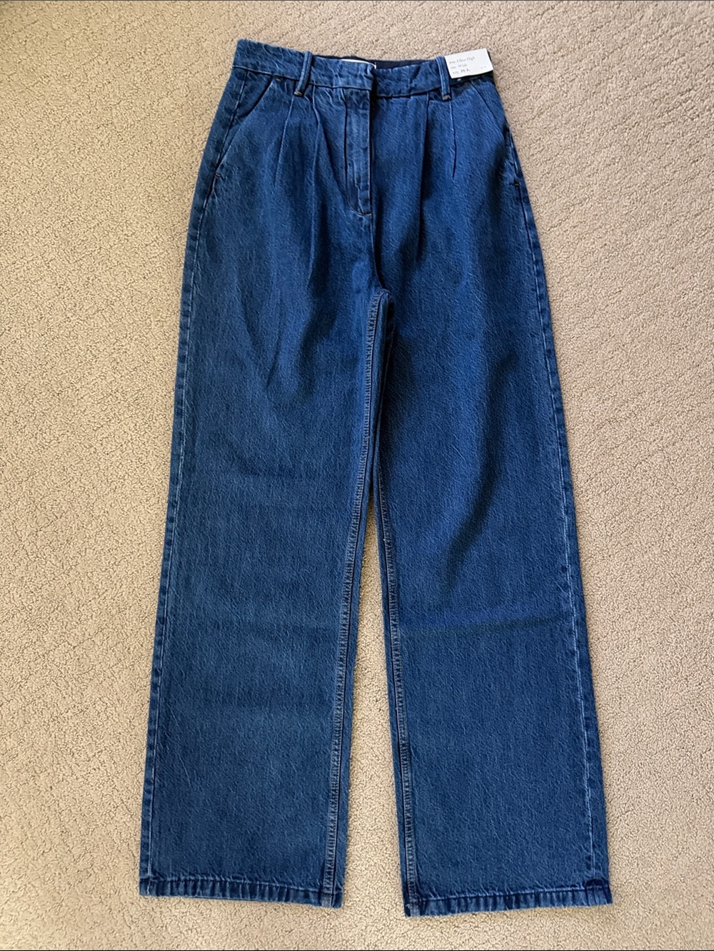 Abercrombie & Fitch Wide-Leg High-Rise Trousers - Navy Blue